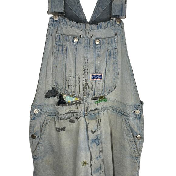 Big Smith Overall Unisex Hand Darned Patched Distressed Worn Grunge 36 x 29 - Picture 2 of 7